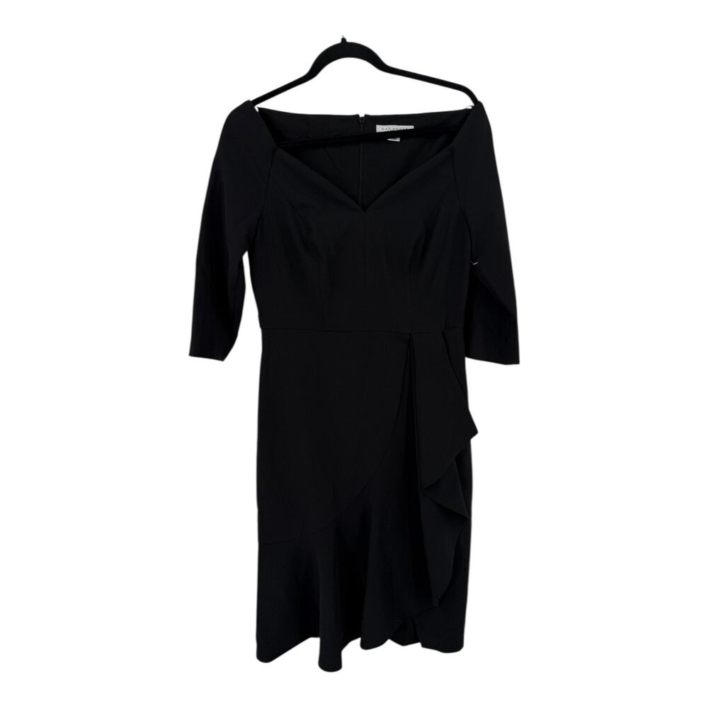 Kay Unger Izzy off the shoulder Midi dress black size 6